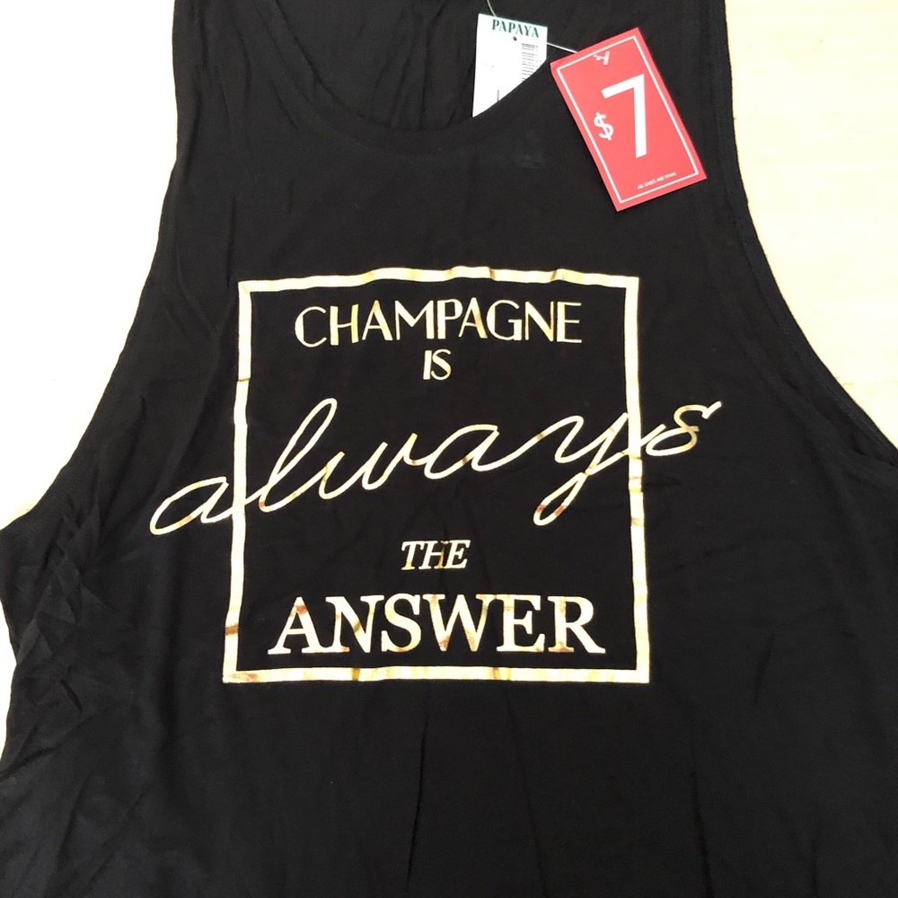 Black muscle tank with gold print size L